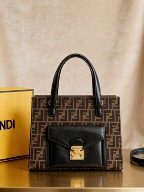 Fendi Vintage Zucca Flip Lock Tote